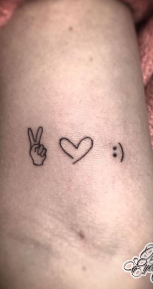 First Tattoo idea  BW Peace love positivity I love the concept but  if anyone has improvementsadvice Id love to know suggestions   rTattooDesigns