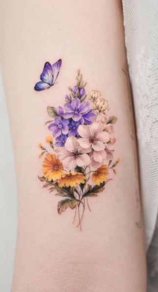 Tattoo uploaded by Brittany Smith  Realistic flower tlhalf sleeve full  color garden flowers  Tattoodo