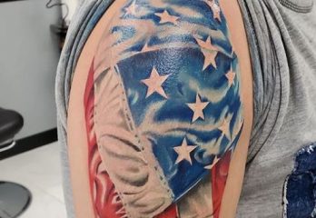 Patriotic Tattoo minus the eagle claws  Patriotic tattoos Military  tattoos American flag tattoo
