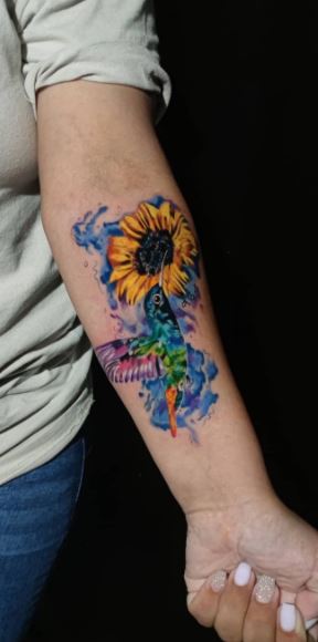 Hummingbird  Sunflower tattoo  Lady bug tattoo Sunflower tattoos Sunflower  tattoo