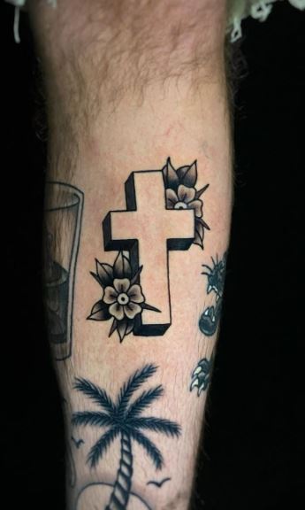 Cross by Joel Janiszyn at Black Anvil Tattoo  Fort Wayne IN   rtraditionaltattoos