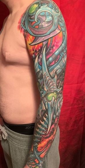 Very Nice BioMechanical Pieces in Full Color  Hardlines Tattoo
