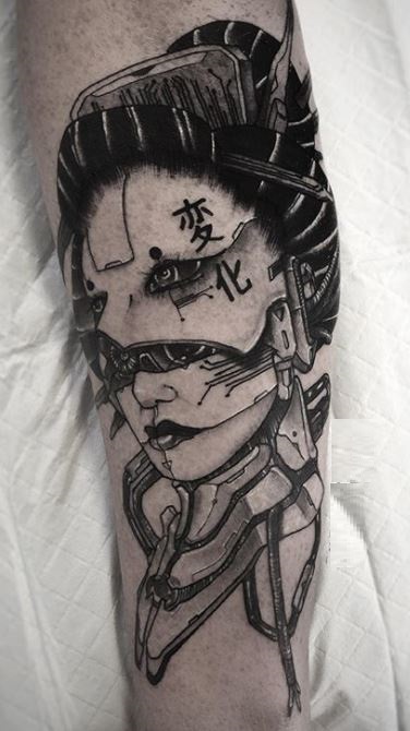 100 - Cyberpunk Girl Tattoo | Tattoo Temple 108