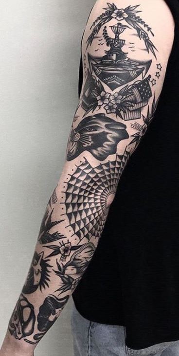 Top 59 Traditional Tattoo Sleeve Ideas  2021 Inspiration Guide