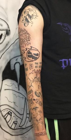 I was young dumb and decided to start a tattoo sleeve thinking that I  could just add to it whenever and not have a cohesive design plan Ive  added 3 random tattoos