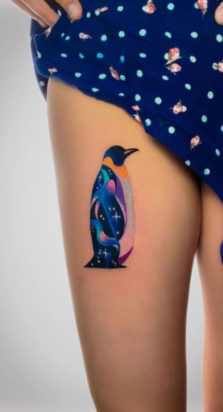 Cute Small Penguin Tattoo On Wrist