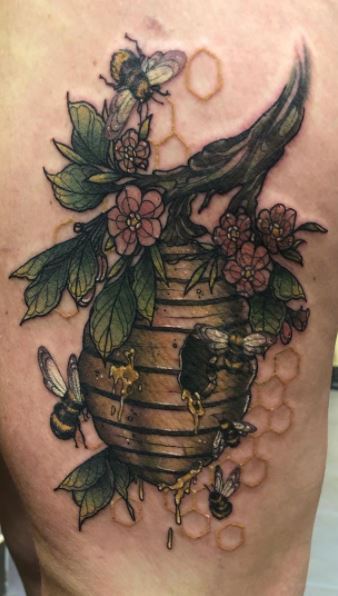 beehive pattern tattoo