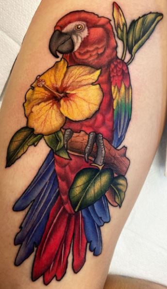 70 Colorful Parrot Tattoos, Ideas, & Meaning - Tattoo Me Now