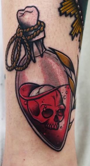 40 Champagne Tattoo Ideas For Men  Bottle And Glass Designs