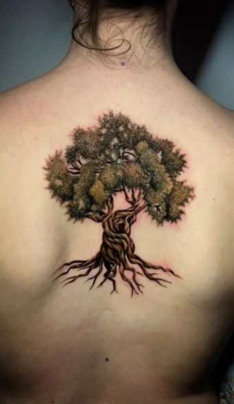 family tree tattoo shoulder