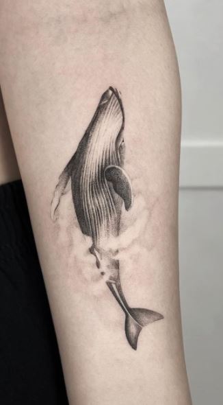 Blackwork Whale Tattoo  TATTOOGOTO
