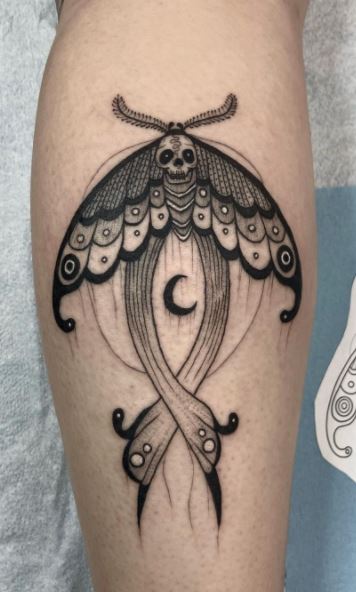 Tattoo uploaded by Alana Correia  Luna moth mothtattoo insect  pointilism moon  Tattoodo