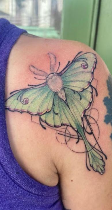 luna moth  moon phases  Luna moth tattoo Tattoos Moth tattoo
