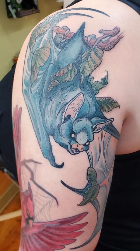 Tattooer Nadi bat tattoo  Bat tattoo Tattoos Watercolor tattoo