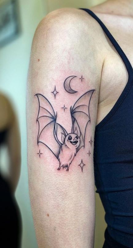 Minimalist Bat Tattoo Idea  BlackInk