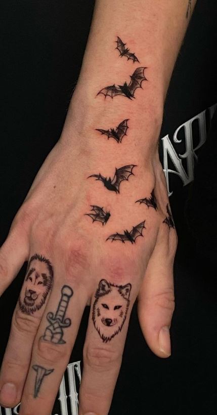 Tattoo uploaded by Reiinku  MICROBAT darktattoo small dark bat  flyingbat wristtattoo battattoo  Tattoodo