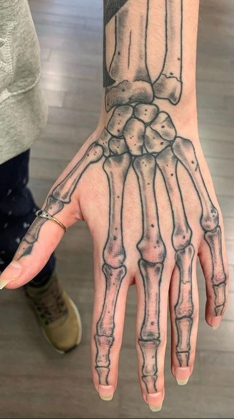 Skeleton Hand Bones Tattoo