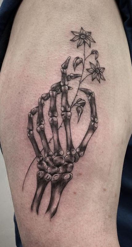 100+ Stunning Skeleton Hand Tattoos & Meanings - Tattoo Me Now
