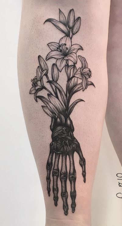 Skeleton hand and rose tattoo  Tattoogridnet