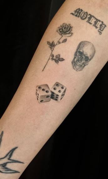 Dice tattoo on the forearm  Tattoogridnet