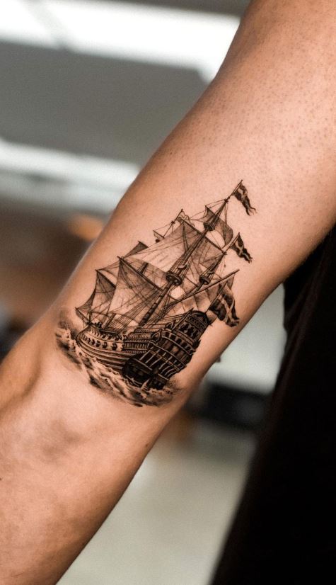 Traditional Ship Tattoo by Krooked Ken at Black Anchor Tat  Flickr