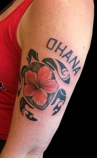 Tattoo uploaded by steffenwuerger376  OHANA means family  secondone 2  love siblings family proudbrother youngestsibling RedFlagTattoo  yellow watercolor Ohana arrow underarmtattoo  Tattoodo