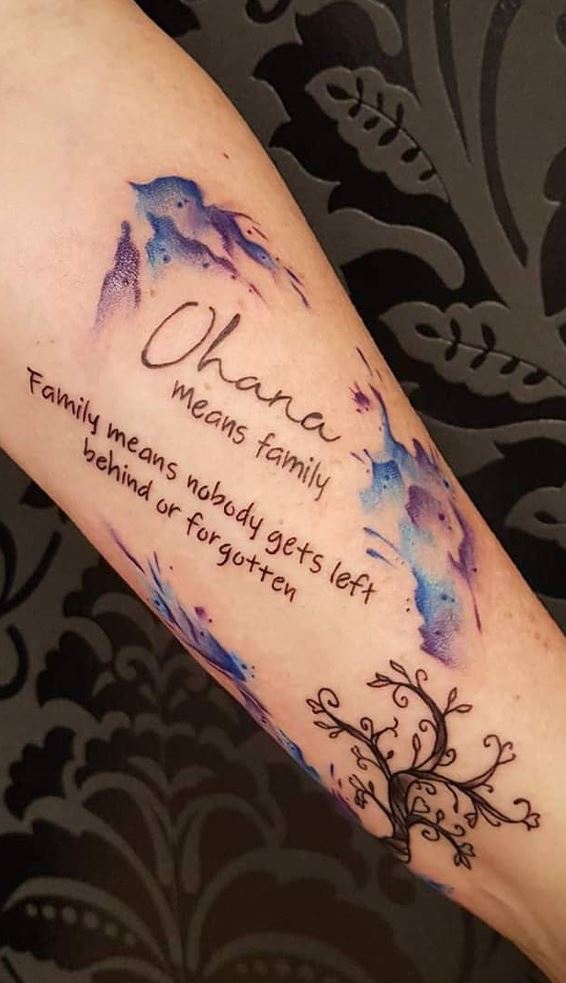 Tattoo of Ohana Aloha Family love tattoo  custom tattoo designs on  TattooTribescom