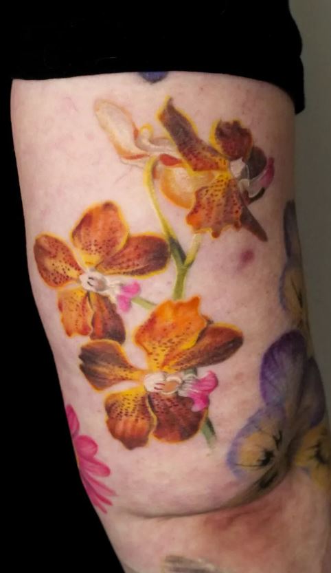 Yellow Orchid Tattoos