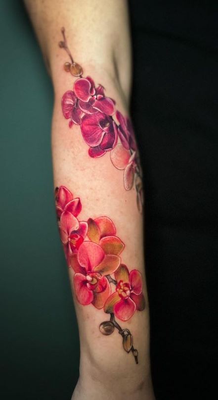 Tattoo uploaded by graffittoo  Orchid flowers in watercolor style   watercolor watercolortattoo flowertattoo  Tattoodo