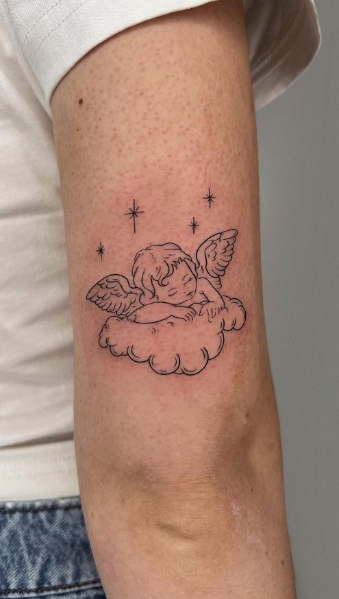 Sleeping Cherub Tattoo