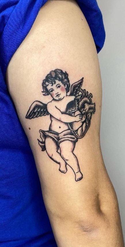 Cherub Holding a Heart