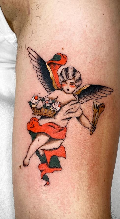 Traditional Cherub Tattoo