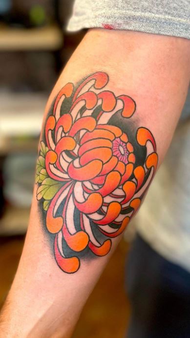 Details more than 73 chrysanthemum tattoo elbow latest