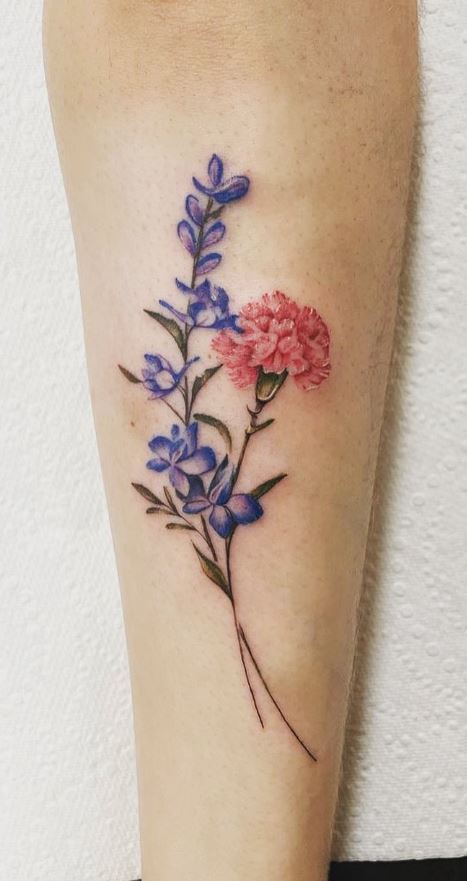 Single Larkspur Flower Tattoo Calaverastattoos Single Larkspur Flower Tattoo Calaverastattoos