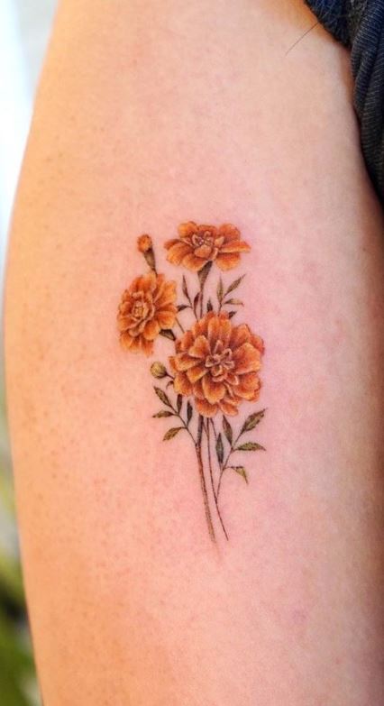 50 Phenomenal Marigold Flower Tattoos