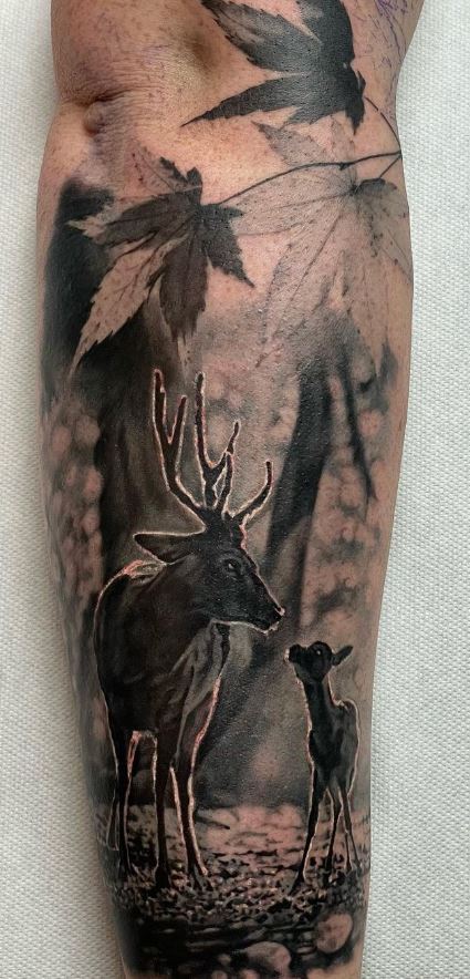 Realistic Deer Tattoos