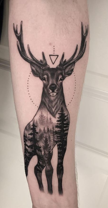 Geometric Deer Tattoo