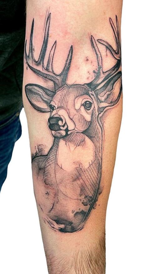 Trendy Geometric Deer Tattoo Design In Polygonal Style Royalty Free SVG  Cliparts Vectors and Stock Illustration Image 150947937