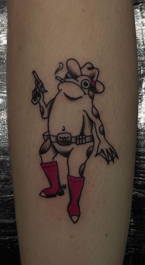 Cowboy Frog Tattoo