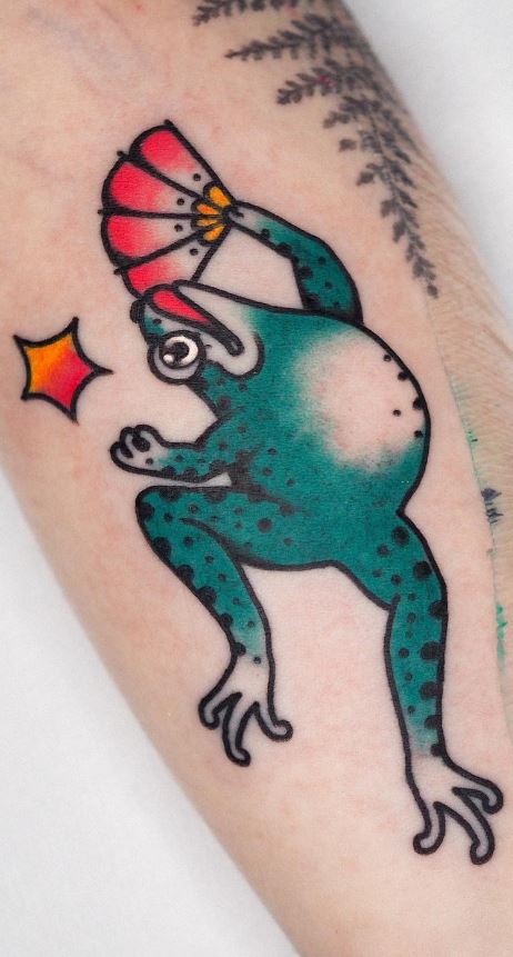 Traditional Frog Tattoo