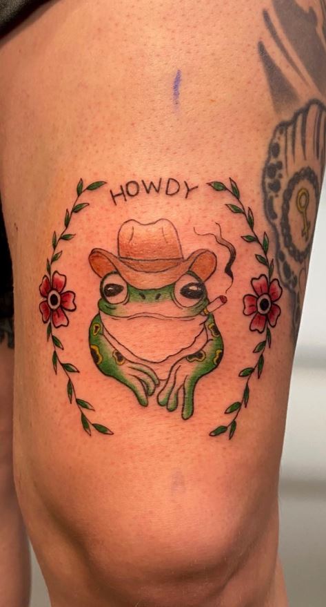 Cowboy Frog Tattoo