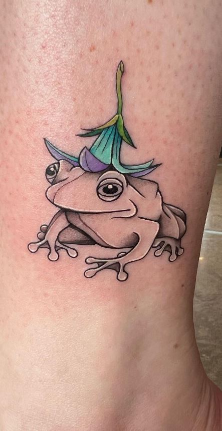 Frog With Wizard Hat Tattoo