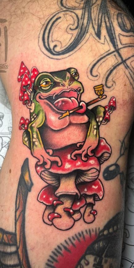 Japanese style toad tattoo I did tonight tattooartist  Flickr