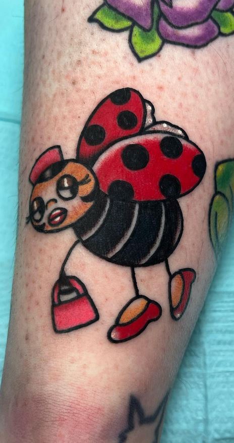 Cartoon Ladybug Tattoo