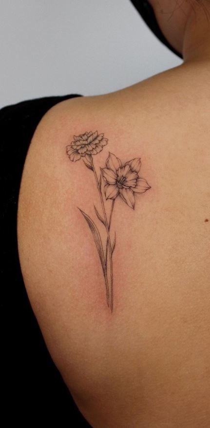 Narcissus flowers done by Guess at Mind Altering Tattoos in Wisconsin  r tattoos