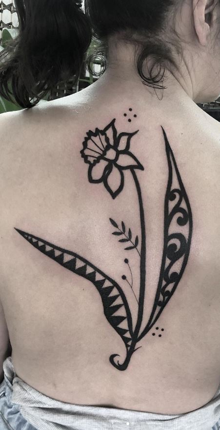 Single Narcissus Flower Tattoo