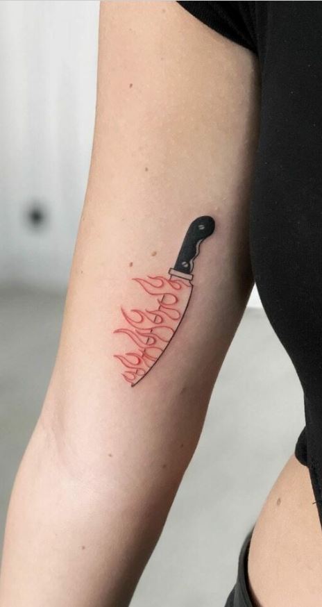 Chef Knife Tattoos  40 New Best Tattoos For Kitchen Lover