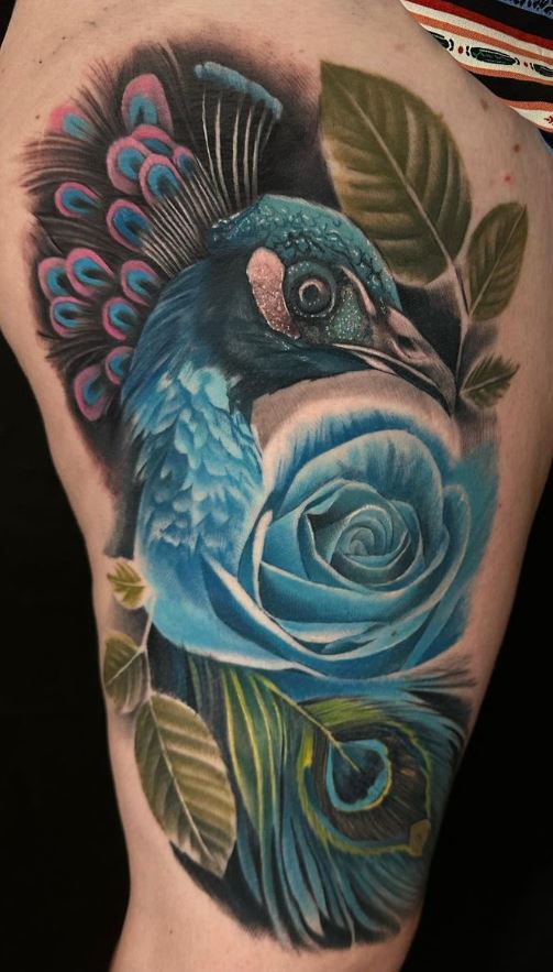 Realistic Peacock Tattoo