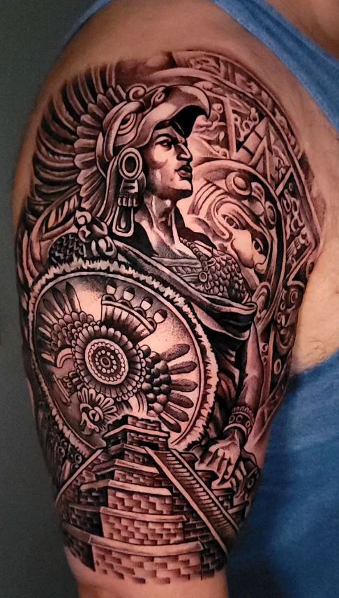 half sleeve warrior tattoo